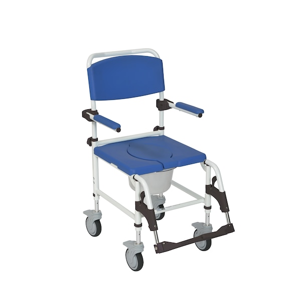 Drive Medical Aluminum Shower Commode Transport Chair nrs185007